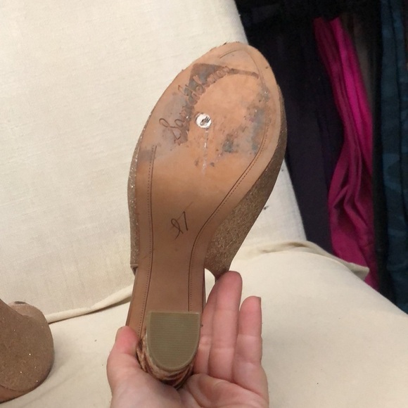 Sam Edelman Leopard and Glitter Heels Size 6 - Picture 6 of 7